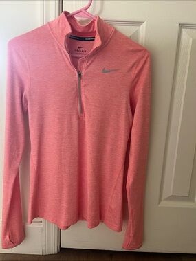 Nike Pink Heather Dri-FIT Quarter Zip Pullover